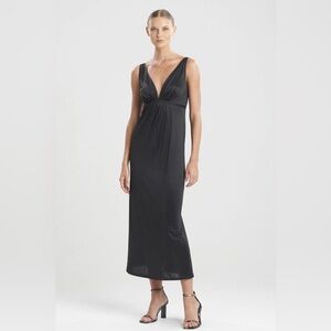 Natori Black Mesh Slip Dress